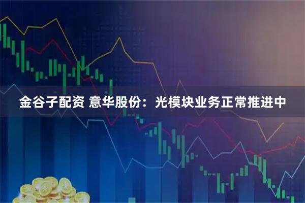 金谷子配资 意华股份：光模块业务正常推进中